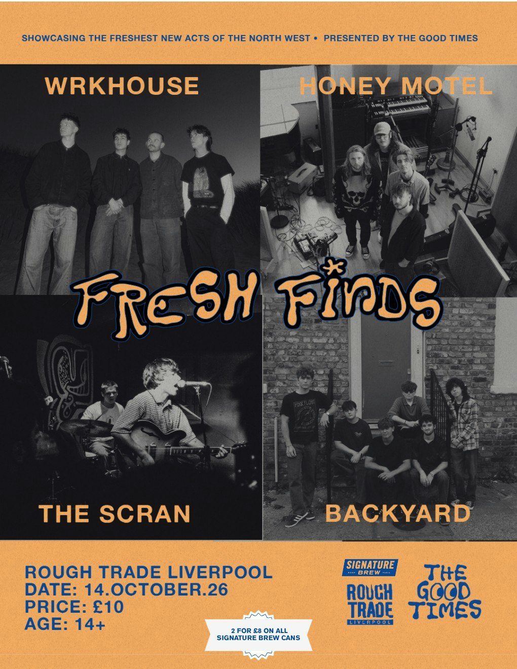 Fresh Finds Presents: WRKHOUSE, Honey Motel, The Scran, Backyard at Rough Trade Liverpool, Liverpool