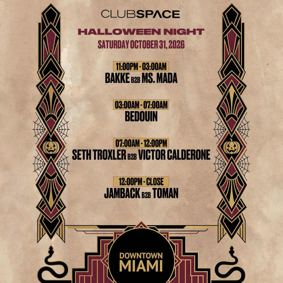 Halloweek: Bedouin + Seth Troxler b2b Victor Calderone + Jamback b2b Toman flyer