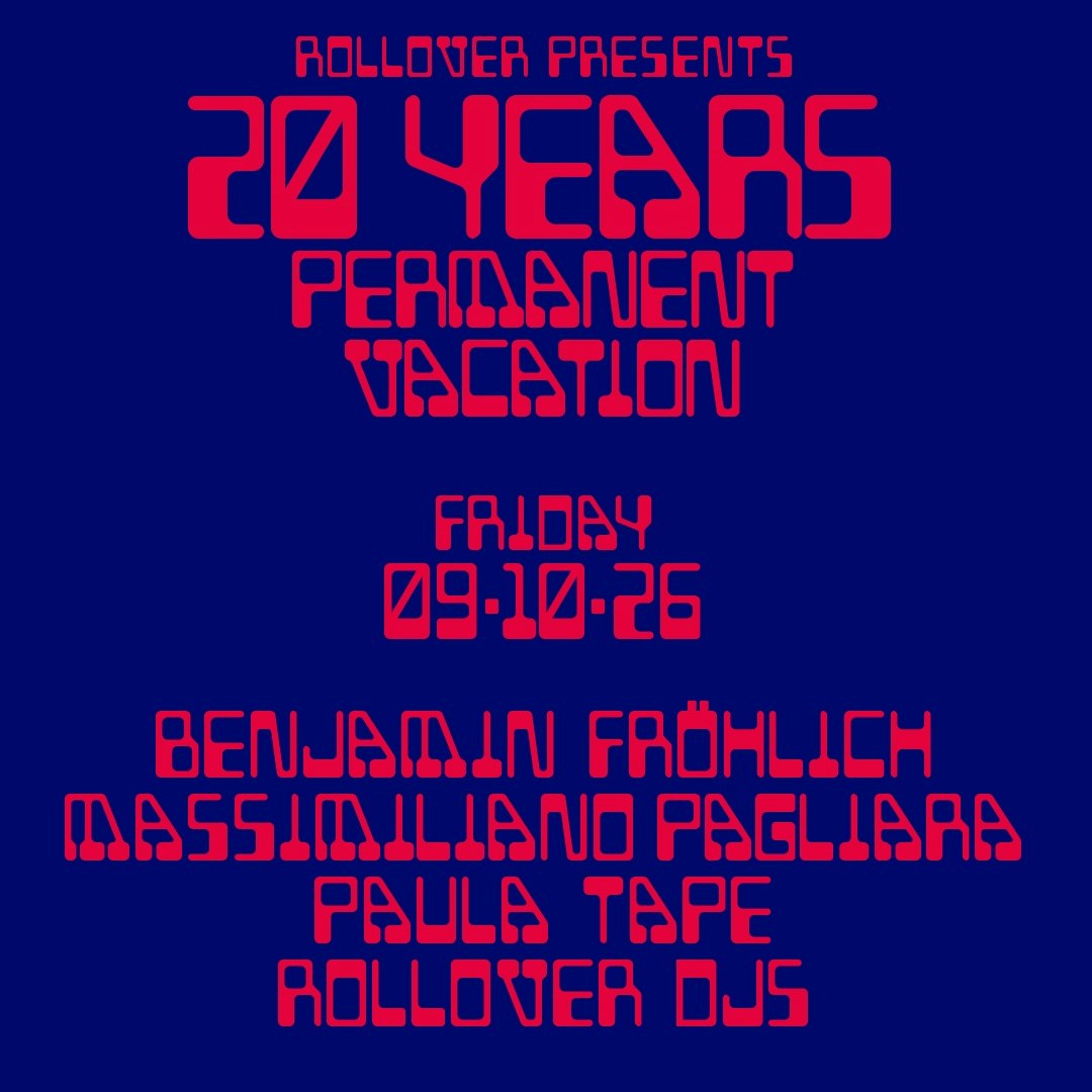 20 YEARS OF Permanent Vacation X Rollover Milano