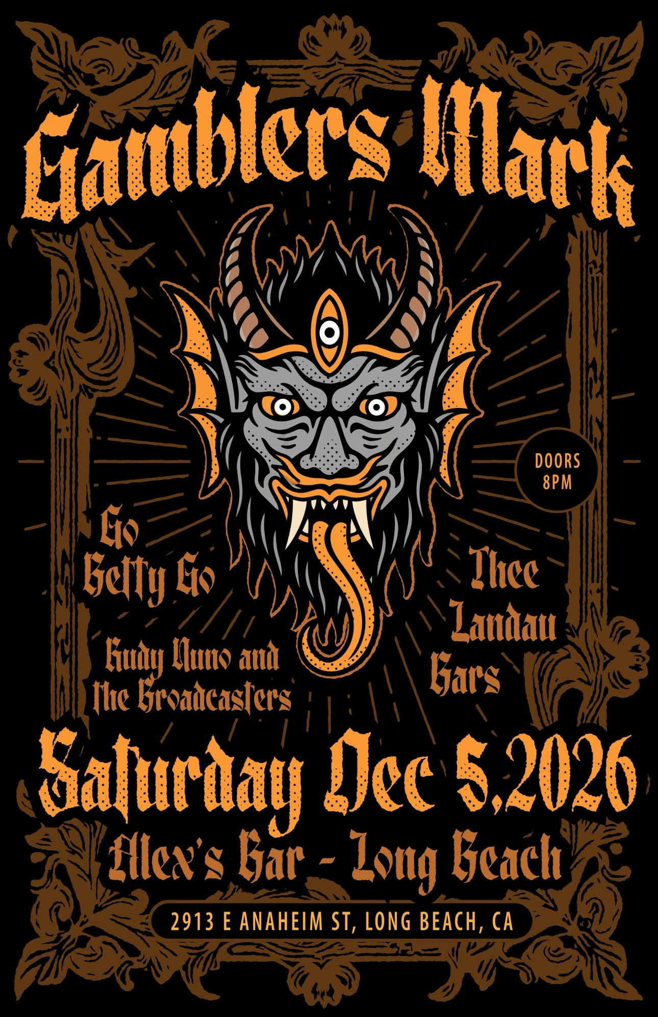 Gamblers Mark + Go Betty Go + Thee Landau Bars + Rudy Nuno and the Broadcasters