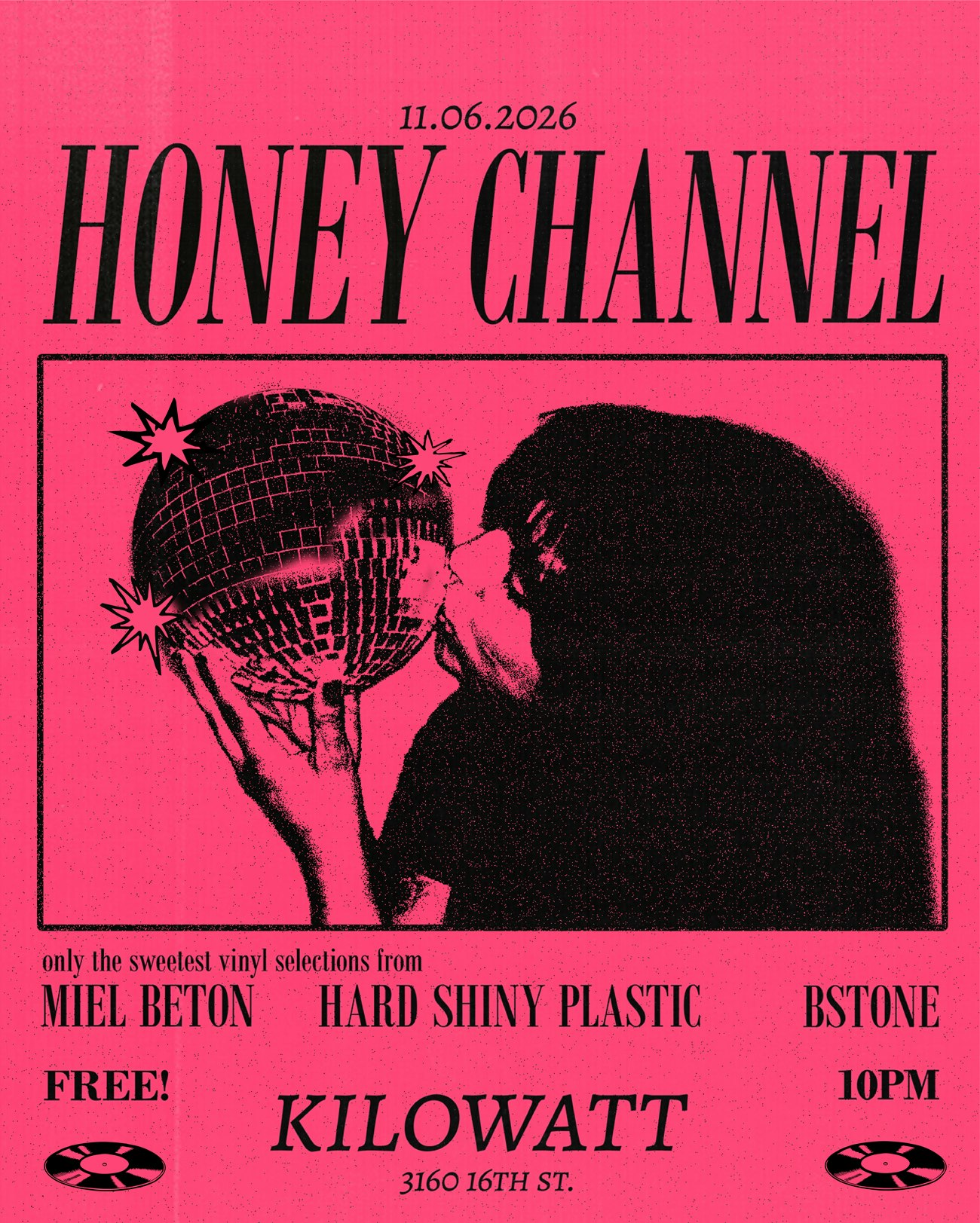 Honey Channel w/ Miel Beton, Hard Shiny Plastic and Bstone Tickets