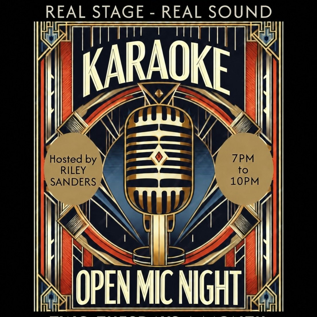 KARAOKE/OPEN MIC NIGHT with RILEY SANDERS