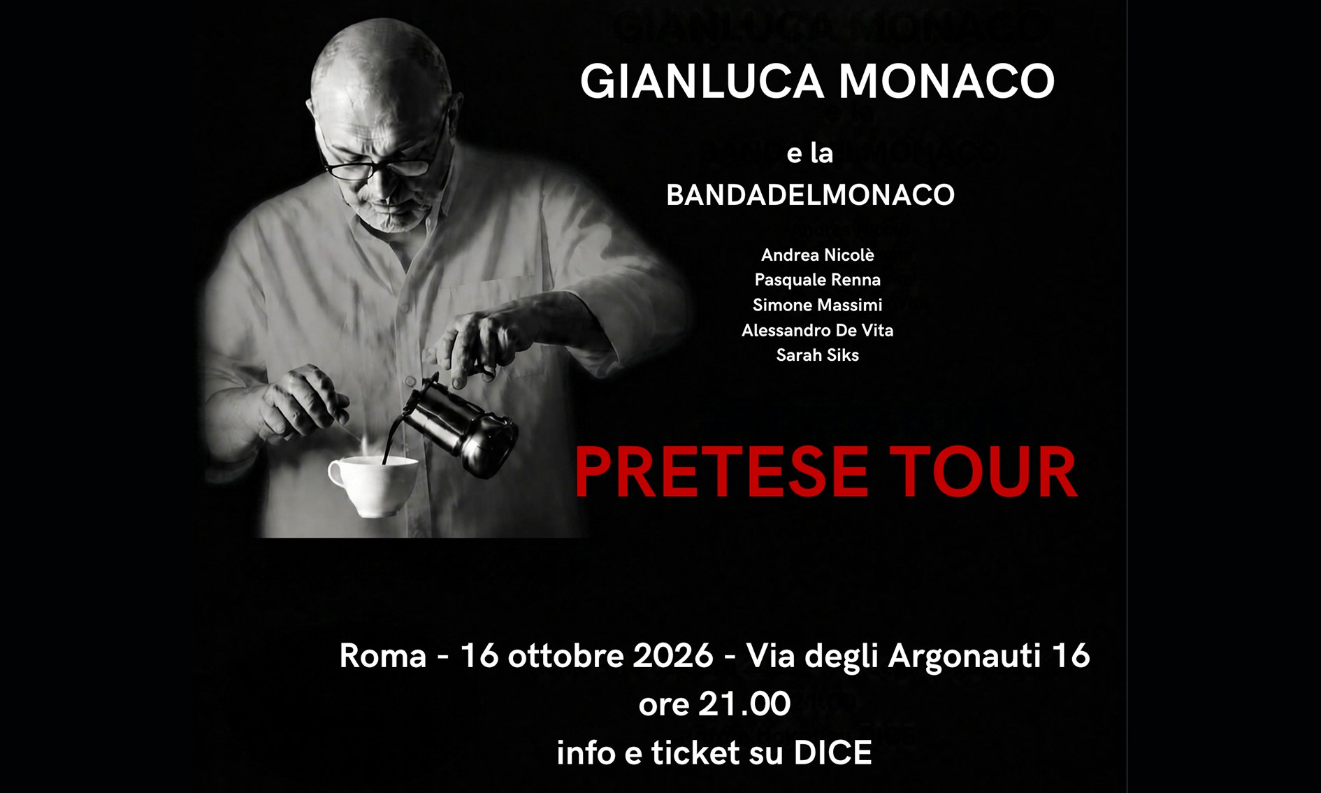 Imagem da fonte — Gianluca Monaco: Pretese Tour