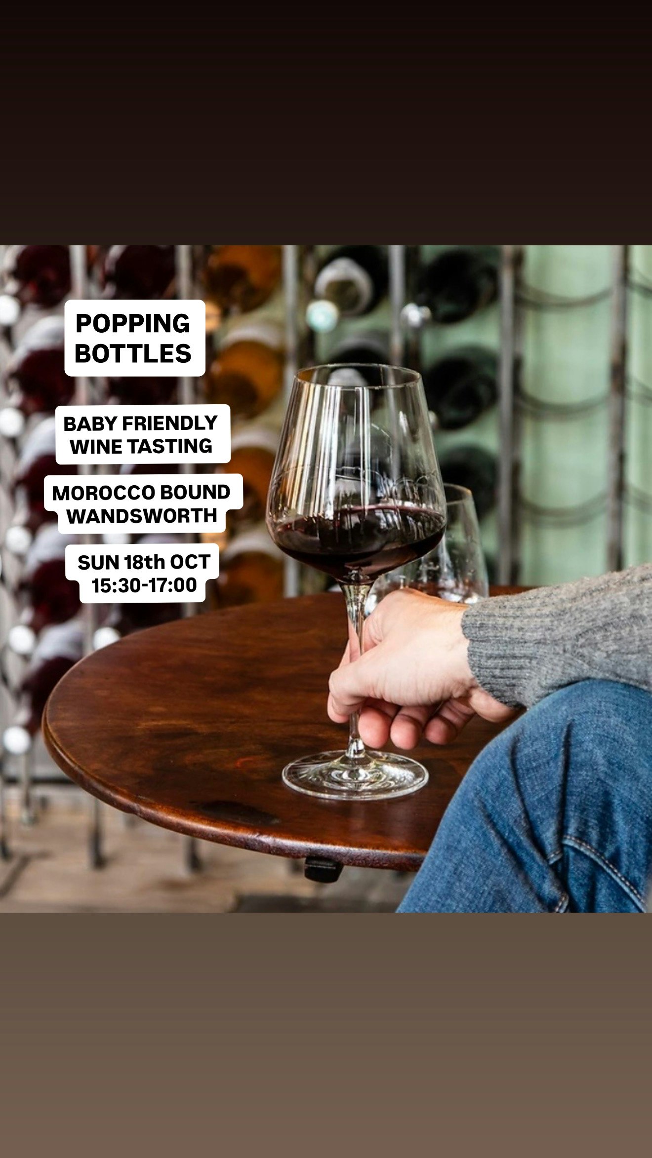 Popping Bottles: parents & babies wine tasting at Morocco Bound Wandsworth, London