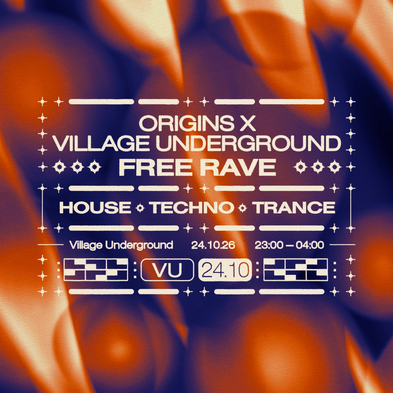 Origins x VU Free Party: House Techno Trance