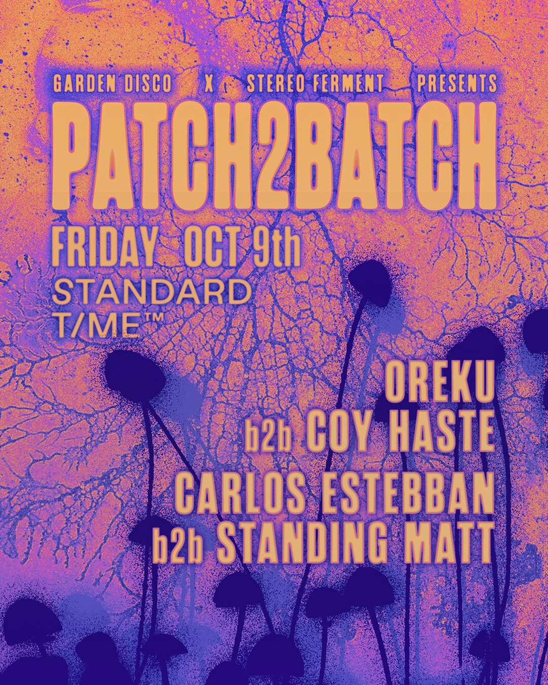 Garden Disco X Stereo Ferment Present PATCH 2 BATCH event flyer