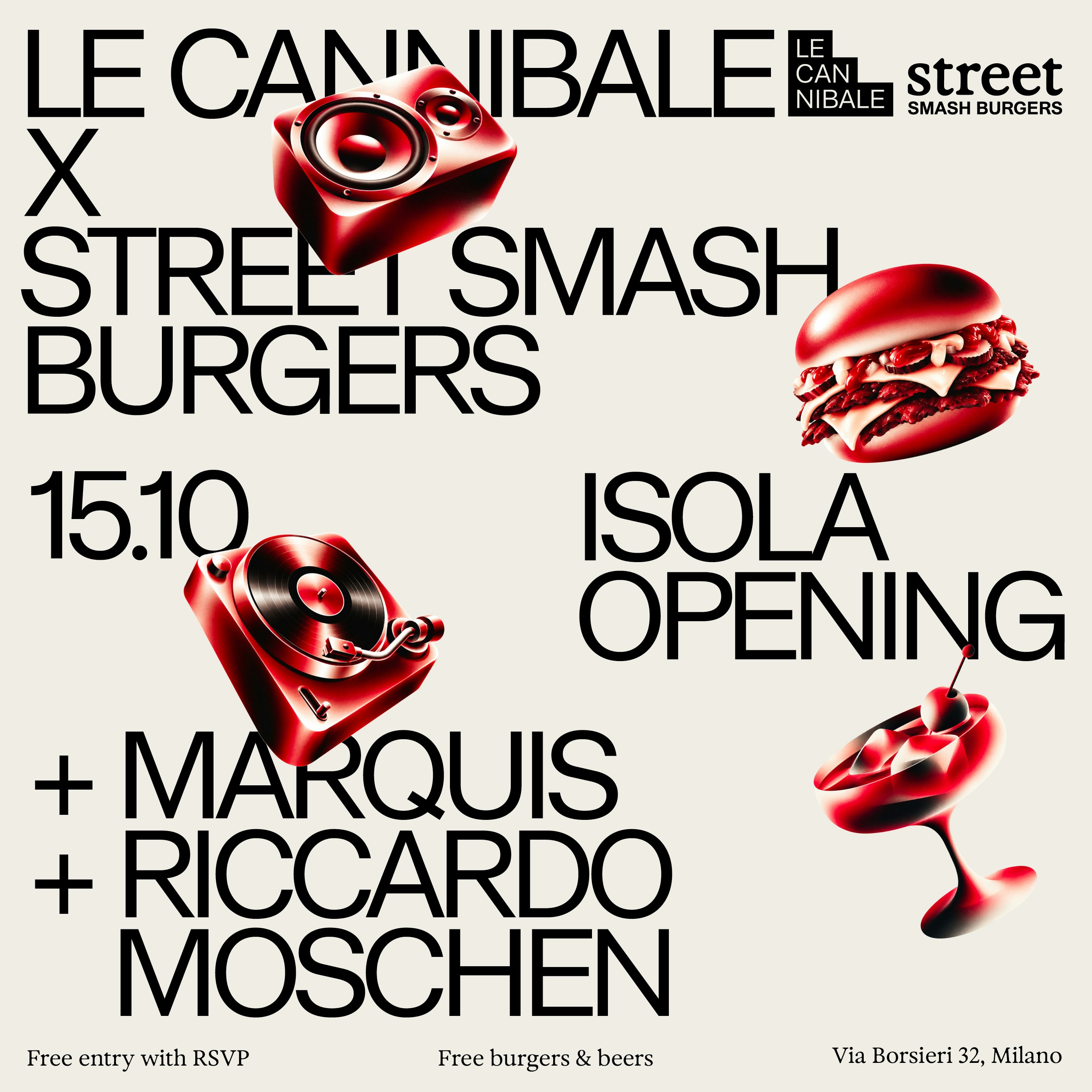Le Cannibale x Street Smash Burgers - Marquis, Riccardo Moschen