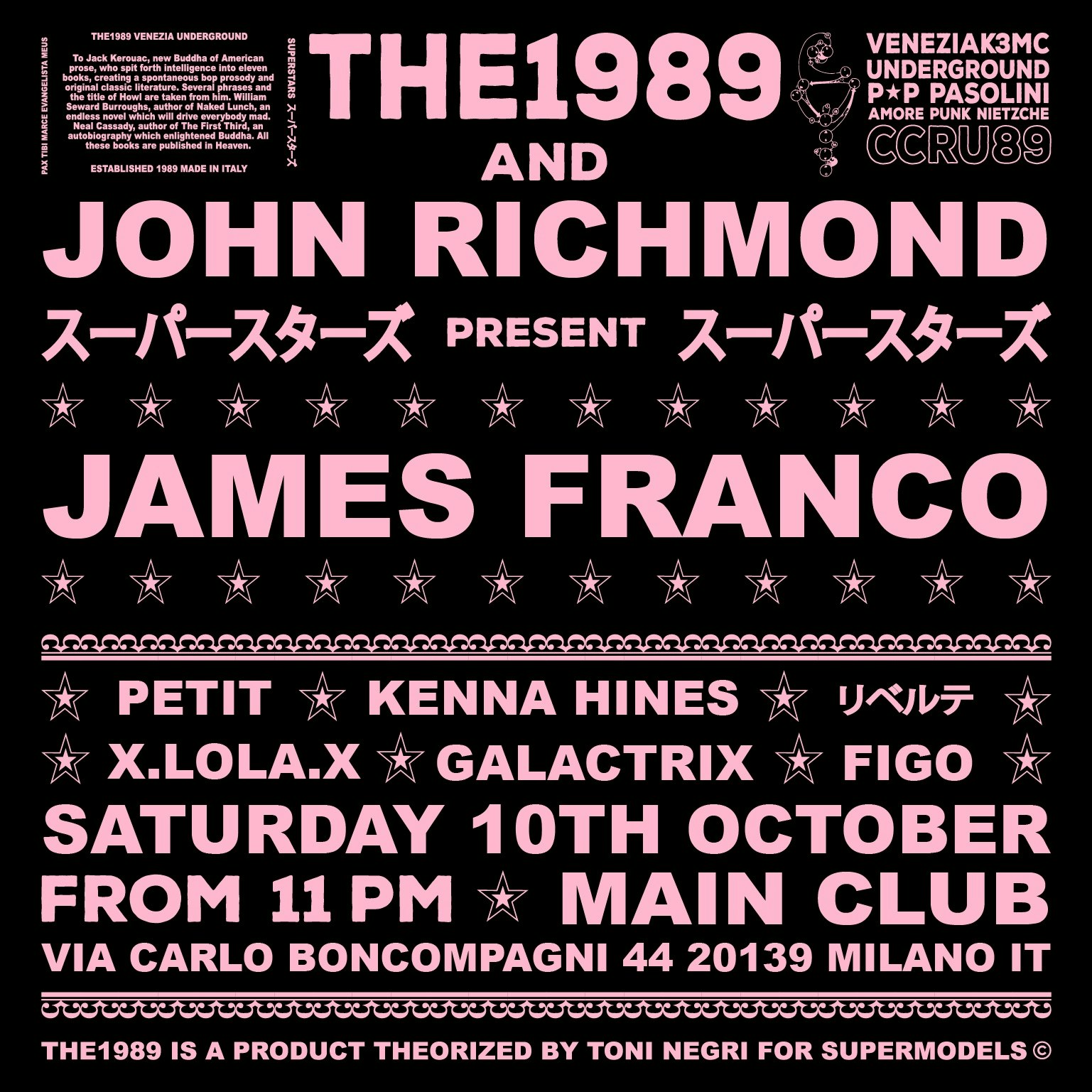 Cover image for the1989 and John Richmond present James Franco