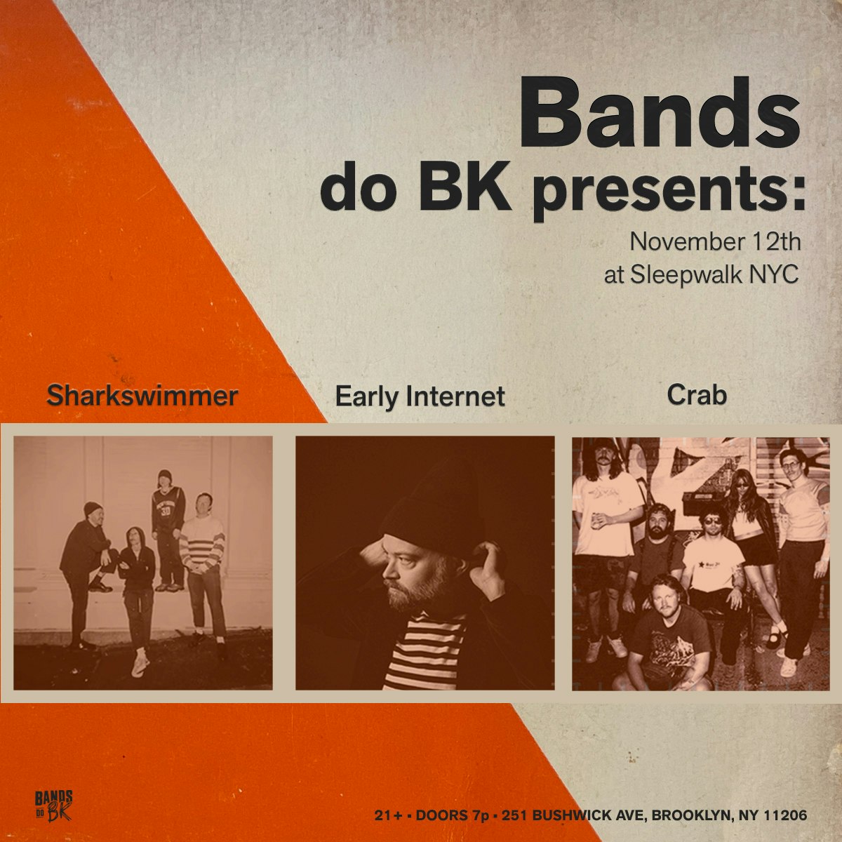 Bands do BK presents: Sharkswimmer, Early Internet (Seattle), Crab - Sleepwalk