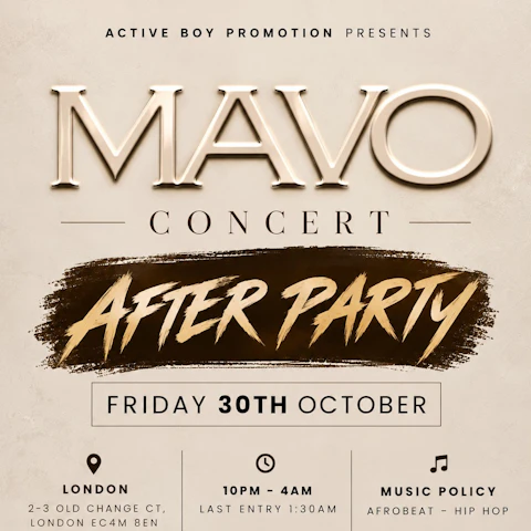 FRIDAY NIGHT MAVO CONCERT AFTER PARTY