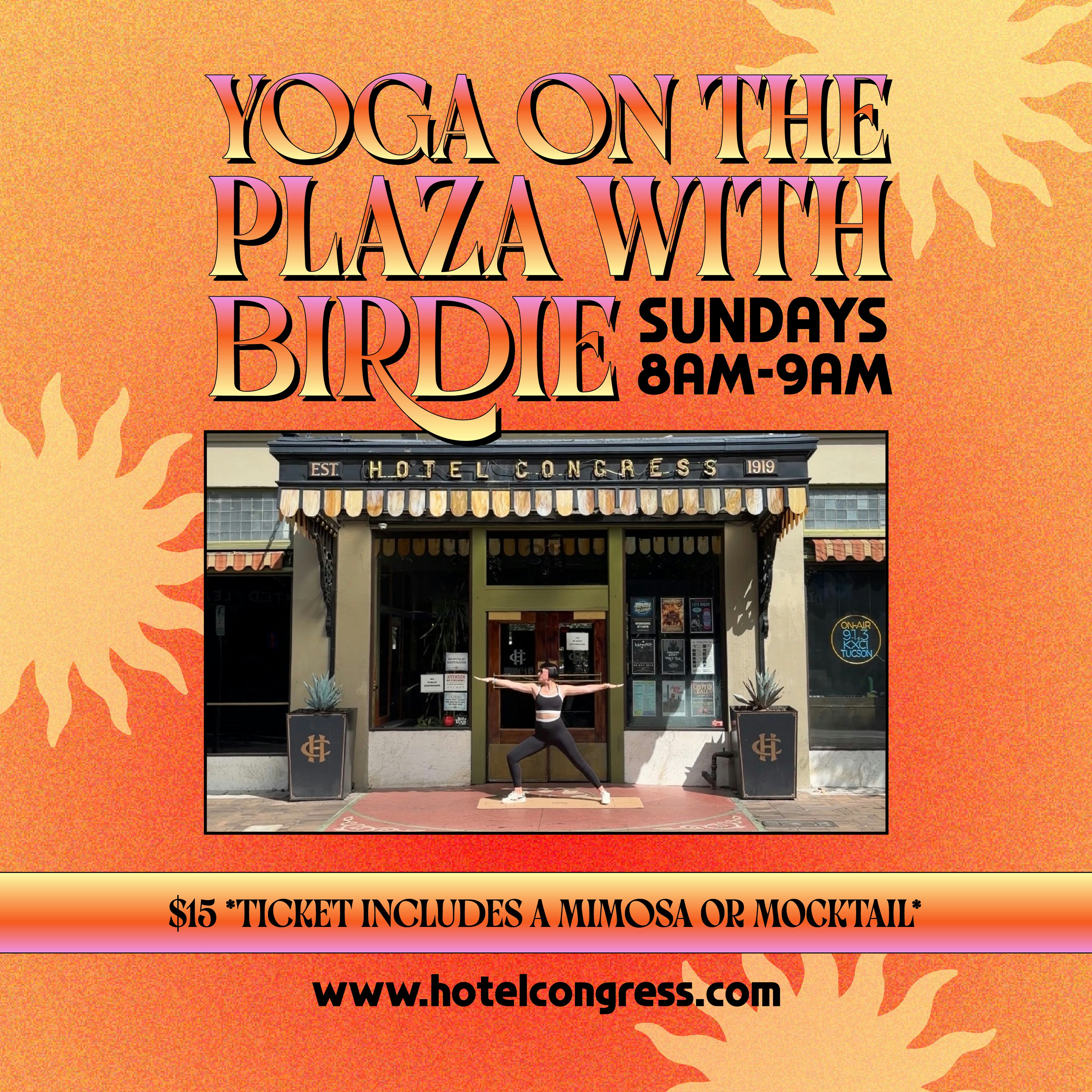 Yoga on the Plaza with Birdie