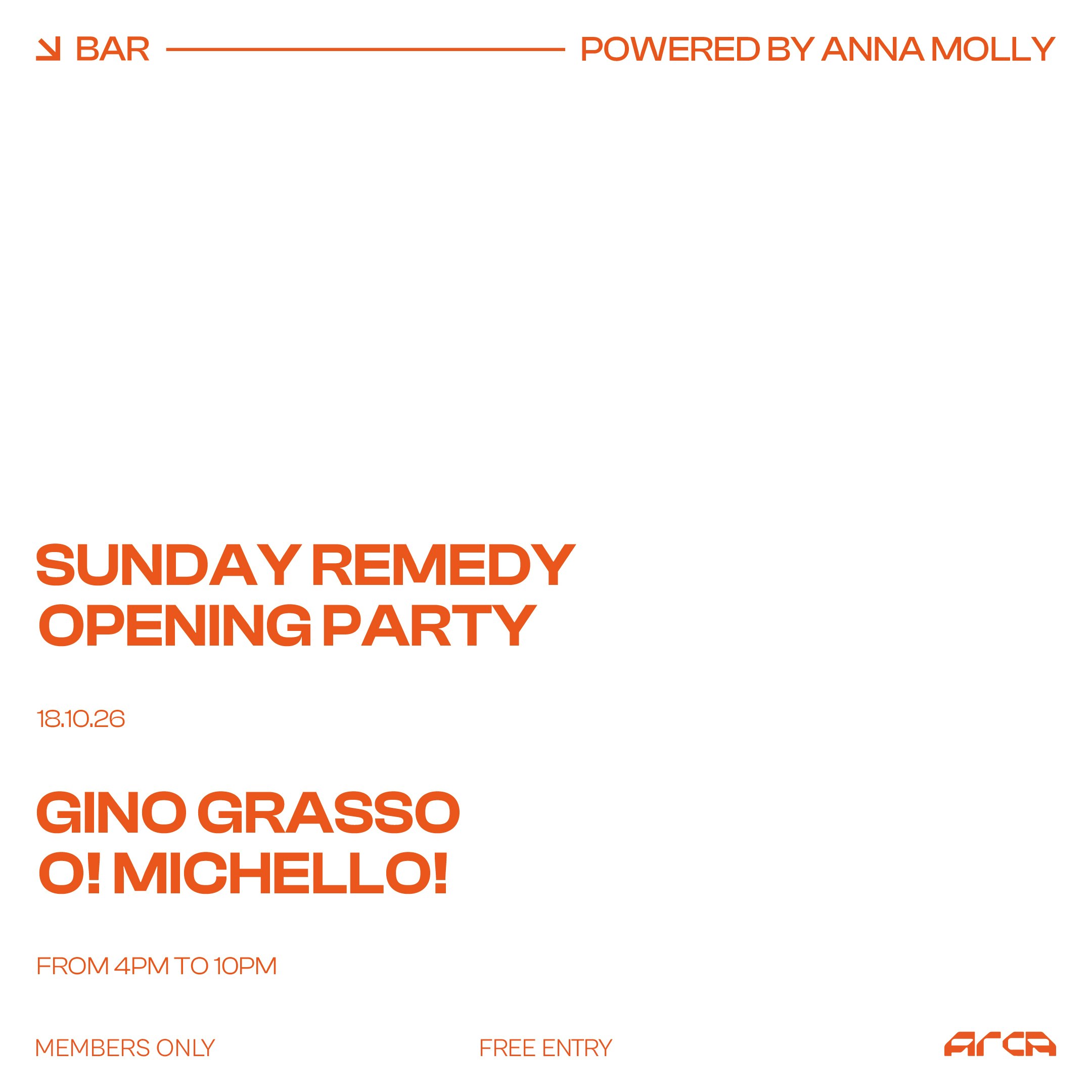 Sunday Remedy powered by Anna Molly [ACCESSO RISERVATO AI TESSERATI ARCA]