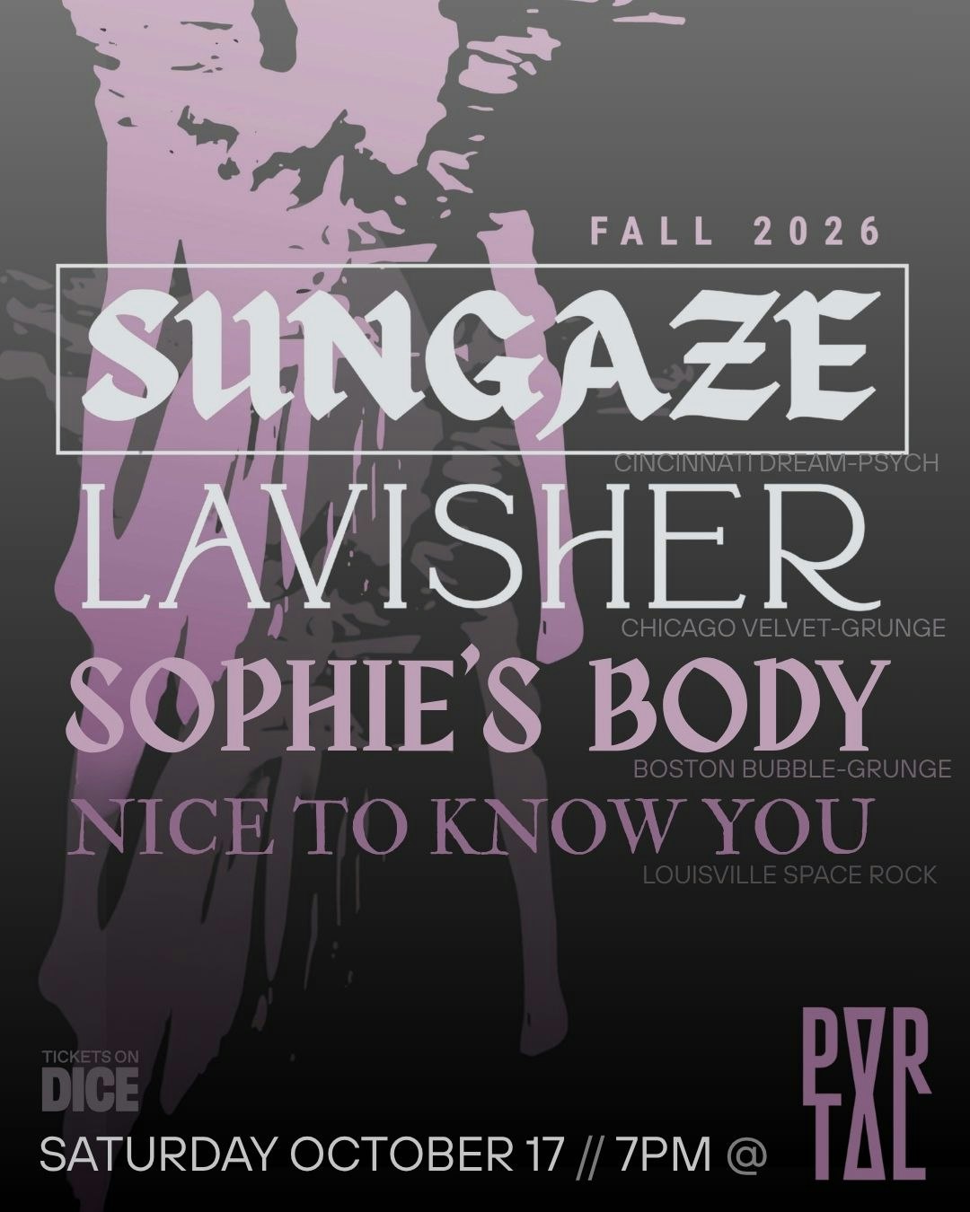 Sungaze + Lavisher + Sophie's Body + Nice to Know You Tickets | 17