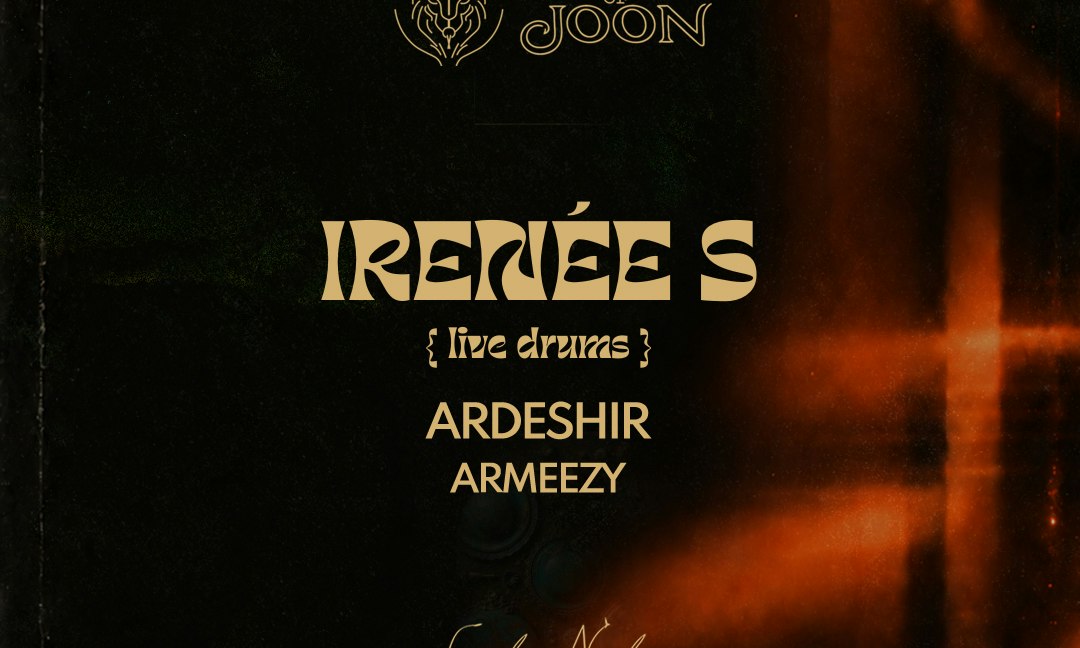 Flyer for Haus of Joon: IRENEE S (live drums), Ardeshir and Armeezy