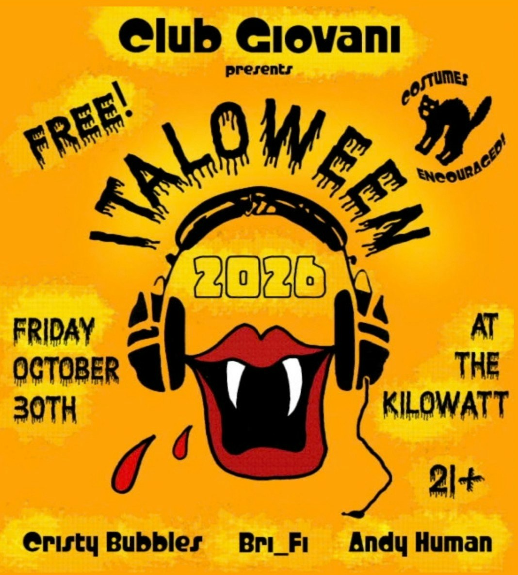 Official event artwork for ITALOWEEN with DJs Club Giovanni