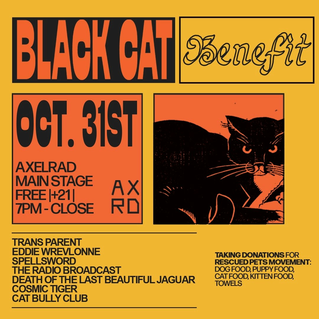 Black Cat Benefit Concert | FREE | 7 BANDS Tickets | 31 Oct