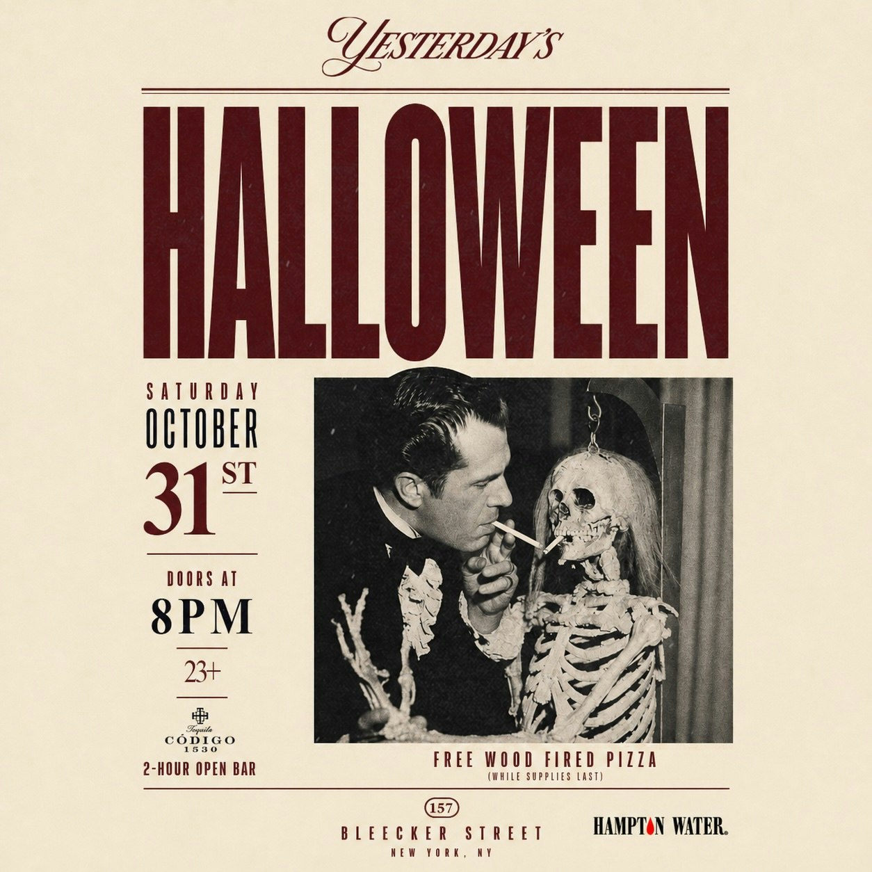 Yesterday’s Halloween: Tequila Open Bar & Pizza — Oct 31