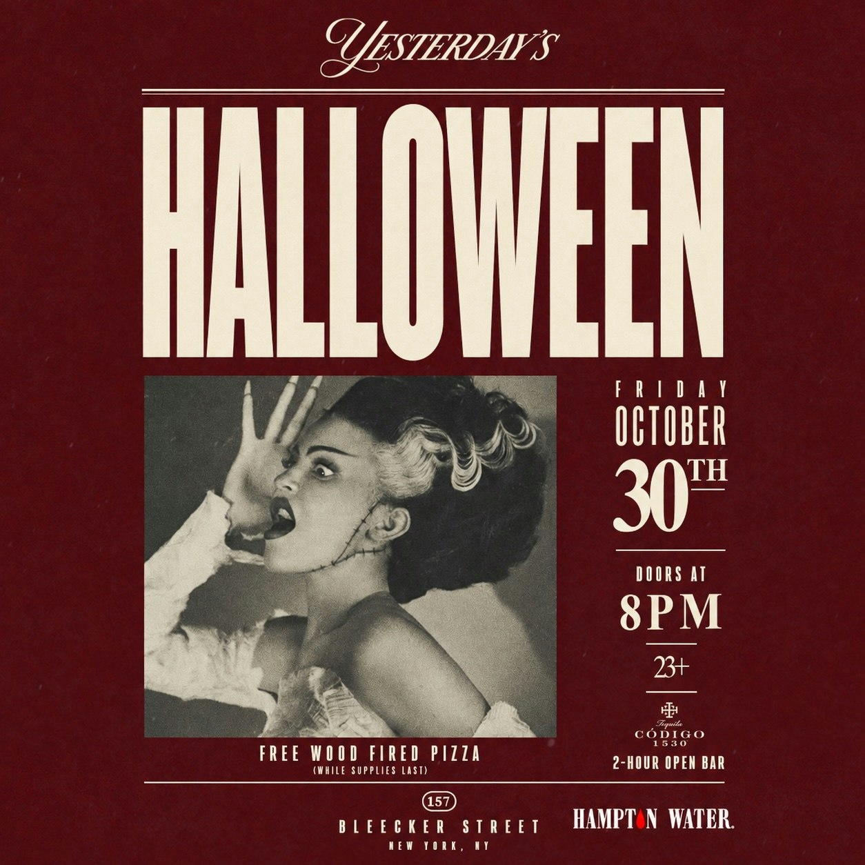 Yesterday’s Halloween: Tequila Open Bar & Pizza — Oct 30