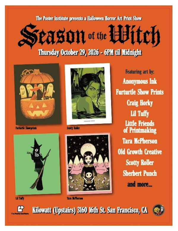 Season of the Witch: Halloween Horror Art Print Show (Upstairs!)