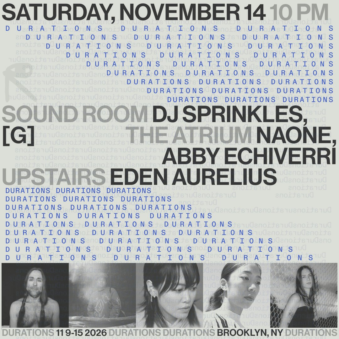 DJ Sprinkles and [g] at Public Records for Durations (21+)