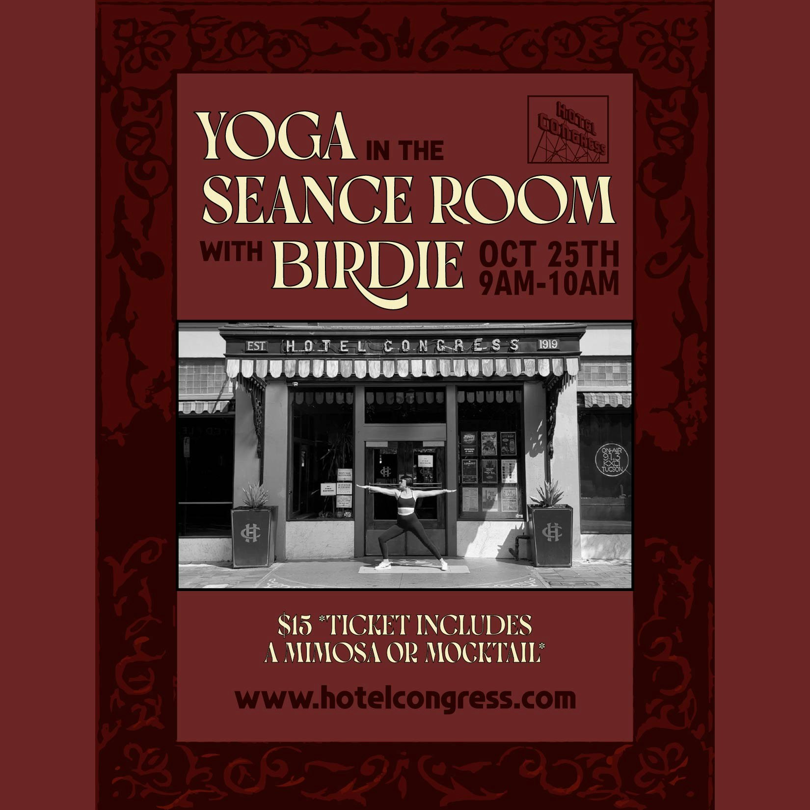Yoga in the Seance Room with Birdie